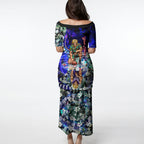 Personalized Fremantle Football Dockers Puletasi Tropical Hibiscus Flowers - Pacific Fusion Style