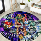 Personalized Fremantle Football Dockers Round Carpet Tropical Hibiscus Flowers - Pacific Fusion Style