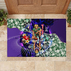 Personalized Fremantle Football Dockers Rubber Doormat Tropical Hibiscus Flowers - Pacific Fusion Style
