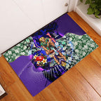 Personalized Fremantle Football Dockers Rubber Doormat Tropical Hibiscus Flowers - Pacific Fusion Style
