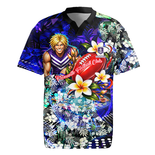 Personalized Fremantle Football Dockers Rugby Jersey Tropical Hibiscus Flowers - Pacific Fusion Style