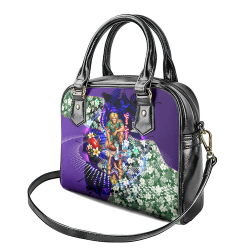 Personalized Fremantle Football Dockers Shoulder Handbag Tropical Hibiscus Flowers - Pacific Fusion Style
