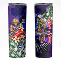 Personalized Fremantle Football Dockers Skinny Tumbler Tropical Hibiscus Flowers - Pacific Fusion Style