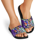 Personalized Fremantle Football Dockers Slide Sandals Tropical Hibiscus Flowers - Pacific Fusion Style