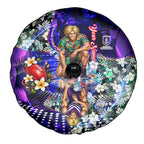 Personalized Fremantle Football Dockers Spare Tire Cover Tropical Hibiscus Flowers - Pacific Fusion Style