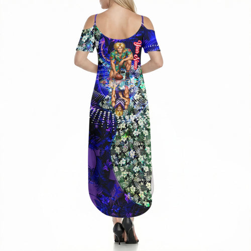 Personalized Fremantle Football Dockers Summer Maxi Dress Tropical Hibiscus Flowers - Pacific Fusion Style