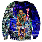 Personalized Fremantle Football Dockers Sweatshirt Tropical Hibiscus Flowers - Pacific Fusion Style