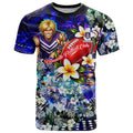 Personalized Fremantle Football Dockers T Shirt Tropical Hibiscus Flowers - Pacific Fusion Style