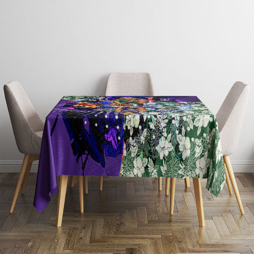 Personalized Fremantle Football Dockers Tablecloth Tropical Hibiscus Flowers - Pacific Fusion Style