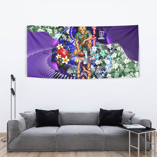 Personalized Fremantle Football Dockers Tapestry Tropical Hibiscus Flowers - Pacific Fusion Style