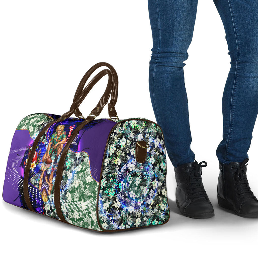 Personalized Fremantle Football Dockers Travel Bag Tropical Hibiscus Flowers - Pacific Fusion Style