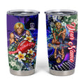 Personalized Fremantle Football Dockers Tumbler Cup Tropical Hibiscus Flowers - Pacific Fusion Style