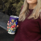 Personalized Fremantle Football Dockers Tumbler Cup Tropical Hibiscus Flowers - Pacific Fusion Style