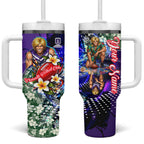 Personalized Fremantle Football Dockers Tumbler With Handle Tropical Hibiscus Flowers - Pacific Fusion Style