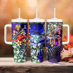 Personalized Fremantle Football Dockers Tumbler With Handle Tropical Hibiscus Flowers - Pacific Fusion Style