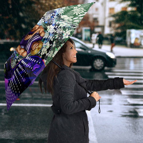 Personalized Fremantle Football Dockers Umbrella Tropical Hibiscus Flowers - Pacific Fusion Style