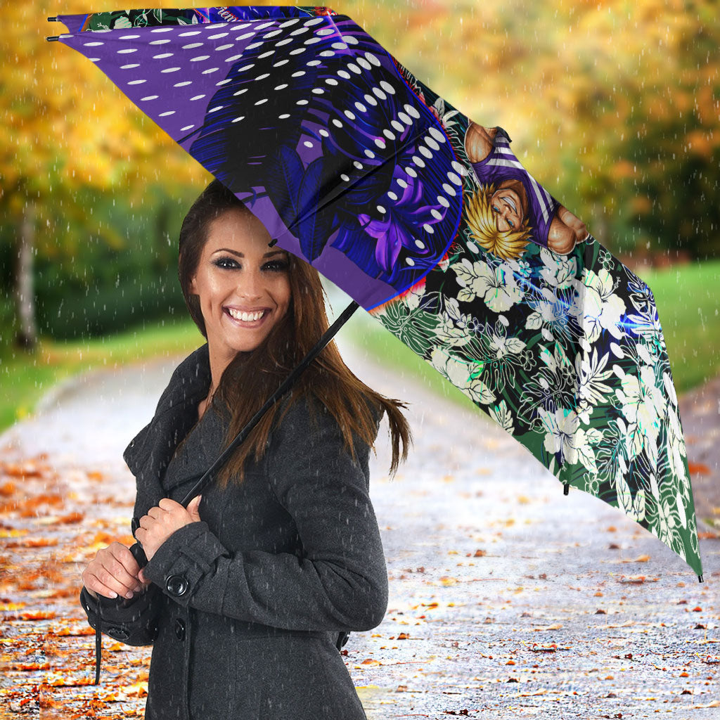 Personalized Fremantle Football Dockers Umbrella Tropical Hibiscus Flowers - Pacific Fusion Style