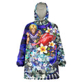 Personalized Fremantle Football Dockers Wearable Blanket Hoodie Tropical Hibiscus Flowers - Pacific Fusion Style