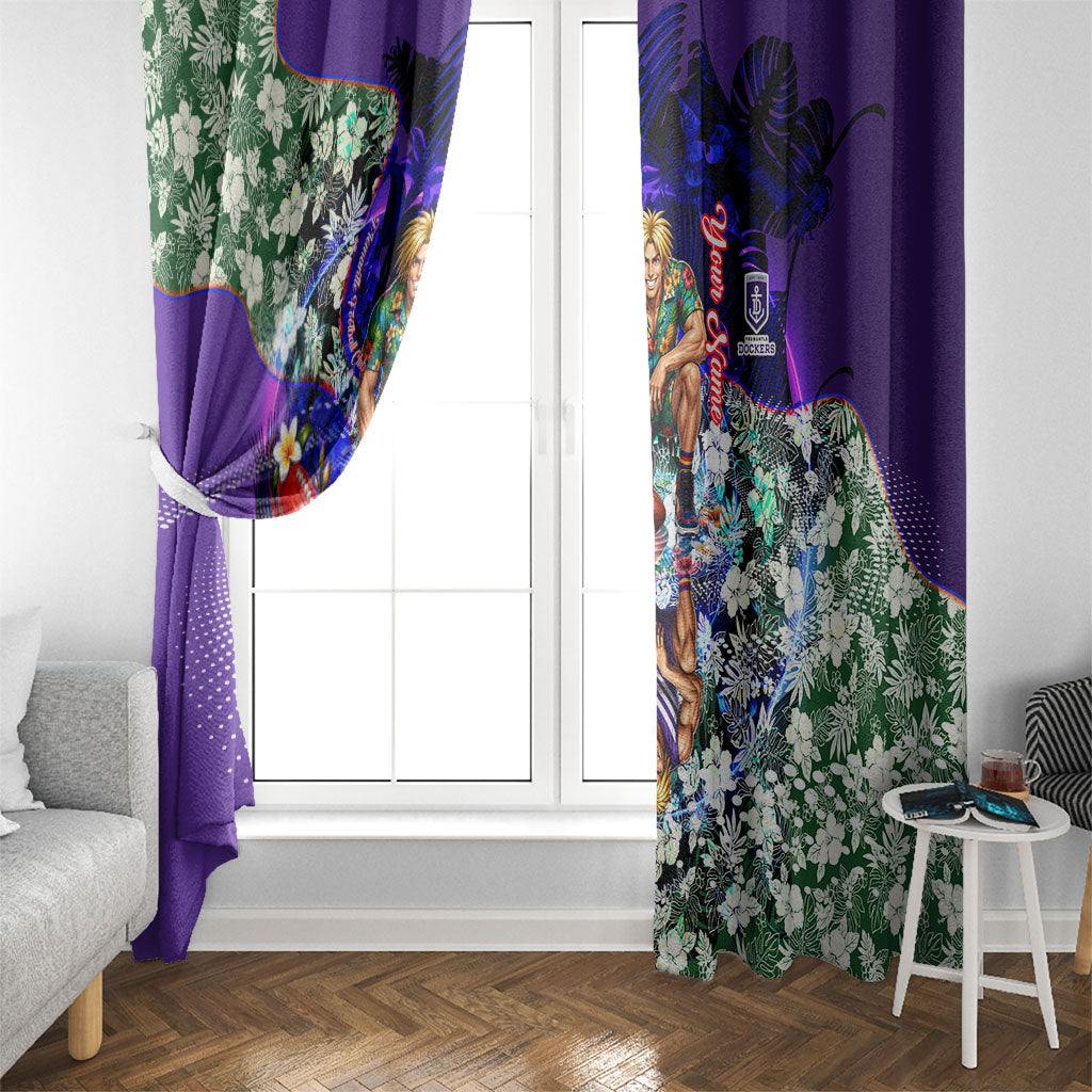 Personalized Fremantle Football Dockers Window Curtain Tropical Hibiscus Flowers - Pacific Fusion Style