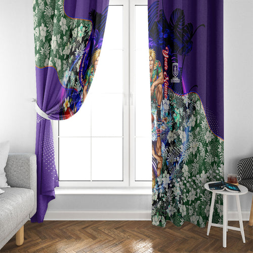Personalized Fremantle Football Dockers Window Curtain Tropical Hibiscus Flowers - Pacific Fusion Style