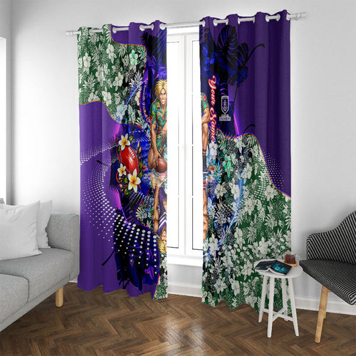 Personalized Fremantle Football Dockers Window Curtain Tropical Hibiscus Flowers - Pacific Fusion Style