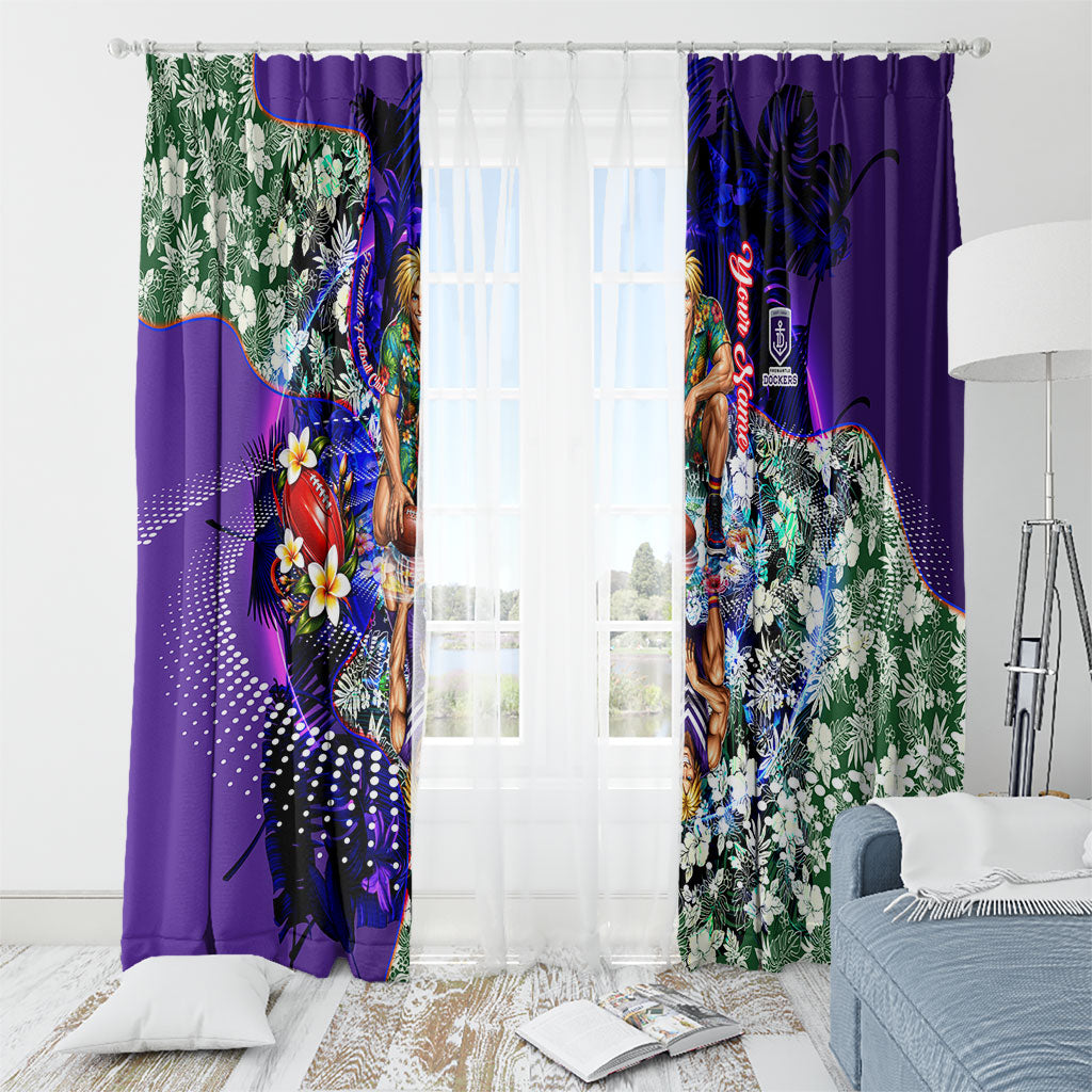 Personalized Fremantle Football Dockers Window Curtain Tropical Hibiscus Flowers - Pacific Fusion Style