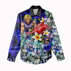 Personalized Fremantle Football Dockers Women Casual Shirt Tropical Hibiscus Flowers - Pacific Fusion Style