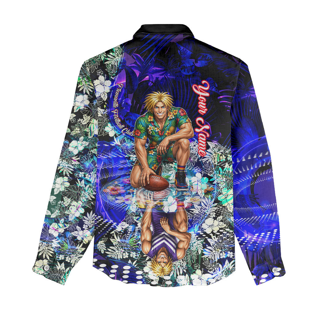 Personalized Fremantle Football Dockers Women Casual Shirt Tropical Hibiscus Flowers - Pacific Fusion Style