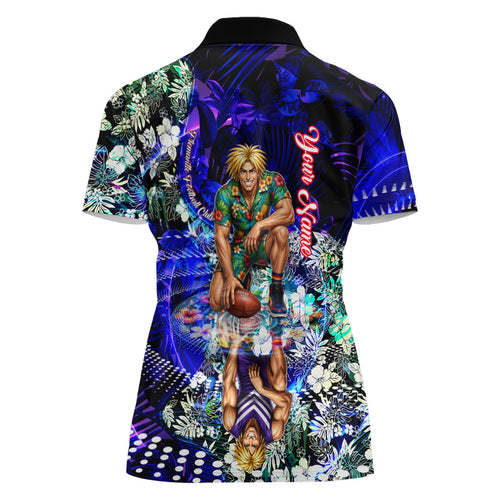 Personalized Fremantle Football Dockers Women Polo Shirt Tropical Hibiscus Flowers - Pacific Fusion Style