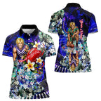 Personalized Fremantle Football Dockers Women Polo Shirt Tropical Hibiscus Flowers - Pacific Fusion Style