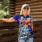 Personalized Fremantle Football Dockers Women Polo Shirt Tropical Hibiscus Flowers - Pacific Fusion Style