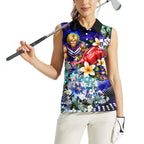 Personalized Fremantle Football Dockers Women Sleeveless Polo Shirt Tropical Hibiscus Flowers - Pacific Fusion Style