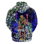 Personalized Fremantle Football Dockers Zip Hoodie Tropical Hibiscus Flowers - Pacific Fusion Style