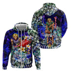 Personalized Fremantle Football Dockers Zip Hoodie Tropical Hibiscus Flowers - Pacific Fusion Style