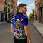 Personalized Fremantle Football Dockers Zipper Polo Shirt Tropical Hibiscus Flowers - Pacific Fusion Style