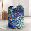 Personalized Geelong Football Cats Laundry Basket Tropical Hibiscus Flowers - Pacific Fusion Style