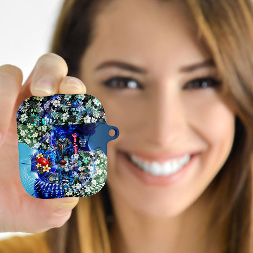 Personalized Geelong Football Cats AirPods Case Tropical Hibiscus Flowers - Pacific Fusion Style