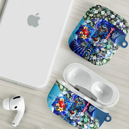 Personalized Geelong Football Cats AirPods Case Tropical Hibiscus Flowers - Pacific Fusion Style