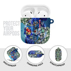 Personalized Geelong Football Cats AirPods Case Tropical Hibiscus Flowers - Pacific Fusion Style