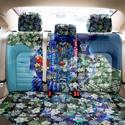 Personalized Geelong Football Cats Back Car Seat Cover Tropical Hibiscus Flowers - Pacific Fusion Style