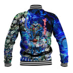 Personalized Geelong Football Cats Baseball Jacket Tropical Hibiscus Flowers - Pacific Fusion Style