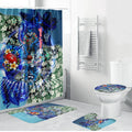 Personalized Geelong Football Cats Bathroom Set Tropical Hibiscus Flowers - Pacific Fusion Style