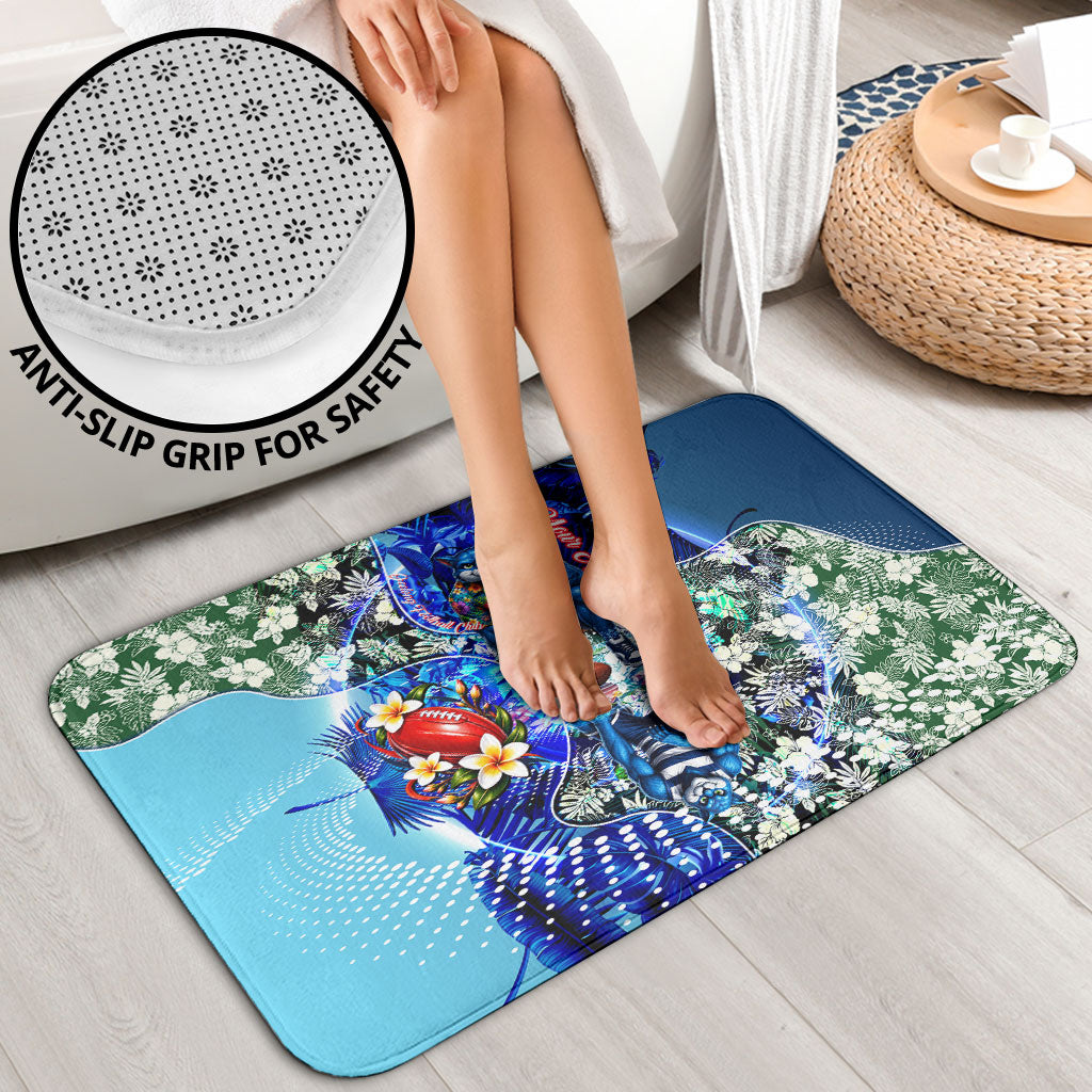 Personalized Geelong Football Cats Bathroom Set Tropical Hibiscus Flowers - Pacific Fusion Style
