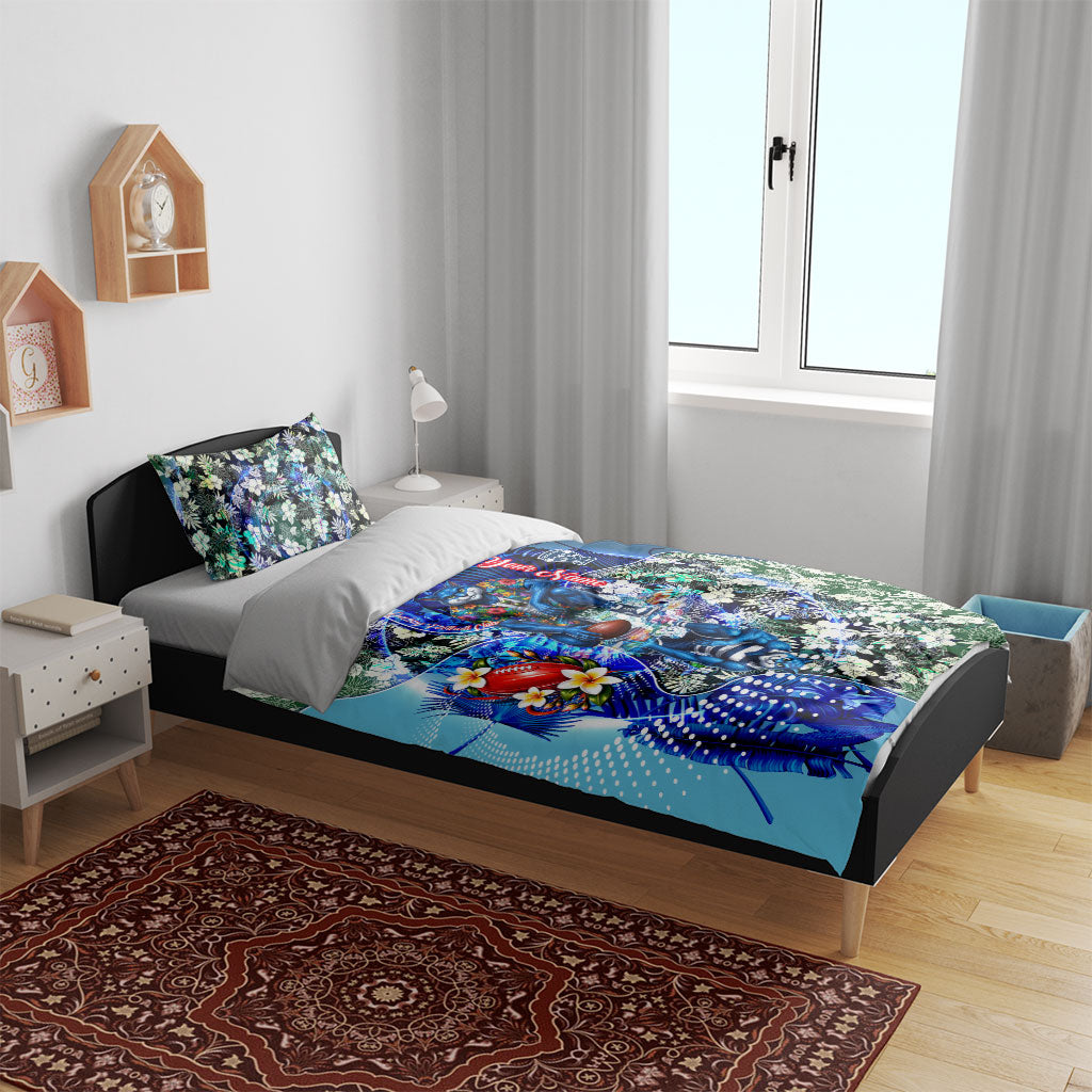 Personalized Geelong Football Cats Bedding Set Tropical Hibiscus Flowers - Pacific Fusion Style