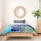 Personalized Geelong Football Cats Bedding Set Tropical Hibiscus Flowers - Pacific Fusion Style
