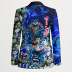 Personalized Geelong Football Cats Blazer Tropical Hibiscus Flowers - Pacific Fusion Style