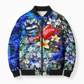 Personalized Geelong Football Cats Bomber Puffer Jacket Tropical Hibiscus Flowers - Pacific Fusion Style