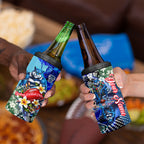 Personalized Geelong Football Cats 4 in 1 Can Cooler Tumbler Tropical Hibiscus Flowers - Pacific Fusion Style
