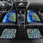 Personalized Geelong Football Cats Car Mats Tropical Hibiscus Flowers - Pacific Fusion Style