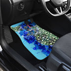 Personalized Geelong Football Cats Car Mats Tropical Hibiscus Flowers - Pacific Fusion Style